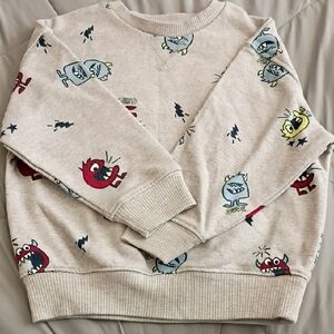 Garanimals Beige Monster Print Crewneck Sweater